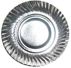 Silver Coated Paper Plate , Disposable Silver Coated  Round Paper Plate ,8 inch ,(25 TO 30 pcs)