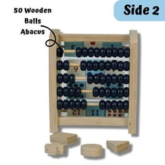 4 in 1 Activities Colorful Natural Birch Wood Wooden Abacus Toy for Kids