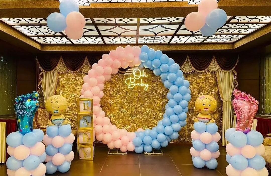 Baby Shower Decor mom to be party decore pastel multi color balloon Godh Bharai Home Decoration image 1