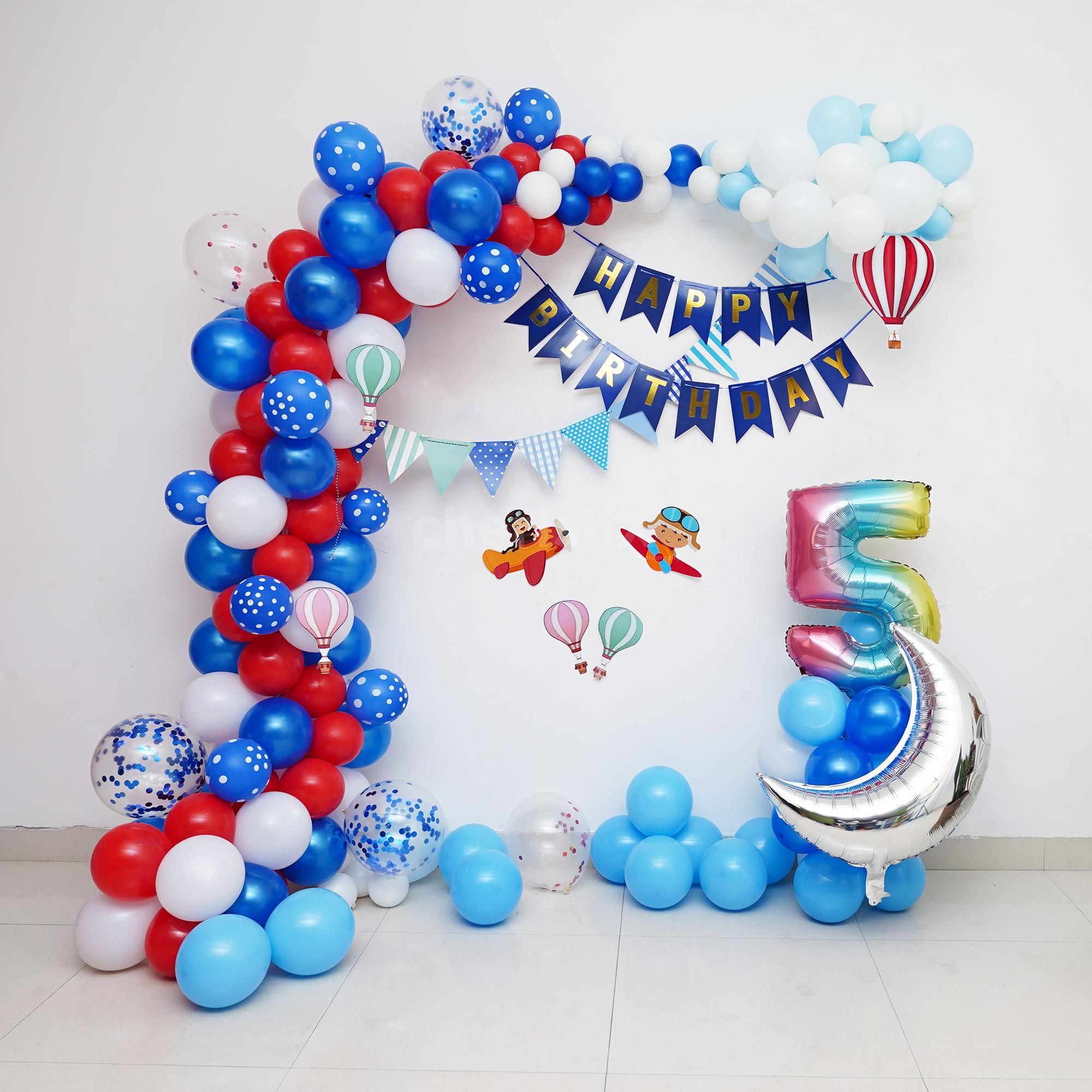 Aviation & Hot Air Balloon Adventure Birthday Setup