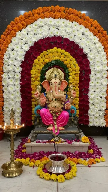 Premium Multicolour Fresh Flower Ganpati Arch Price