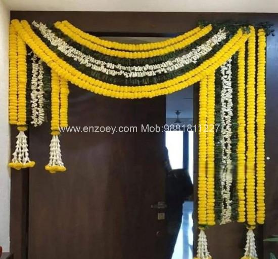 Front Door Decoration with Flowers