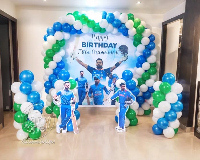 Cricket / Virat Kohli Theme Birthday Stage Decoration image 1