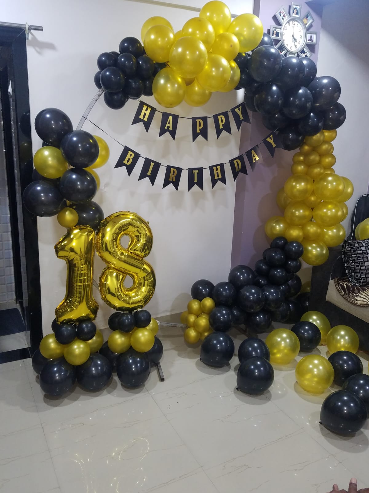 Black & Gold Milestone 18th Birthday Setup
