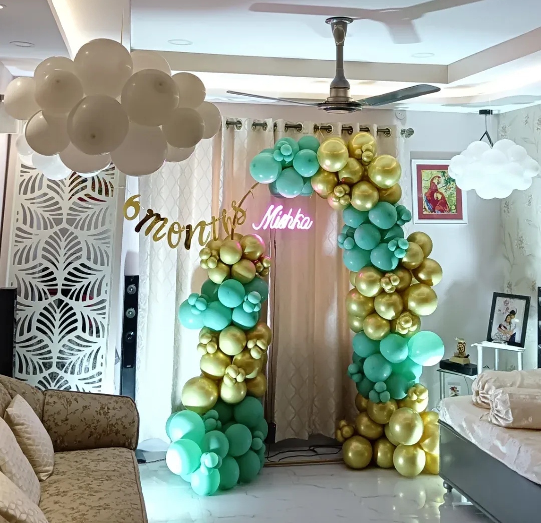 Birthday Balloon decoration for kids birthday latex and chrome  balloon decor image 1