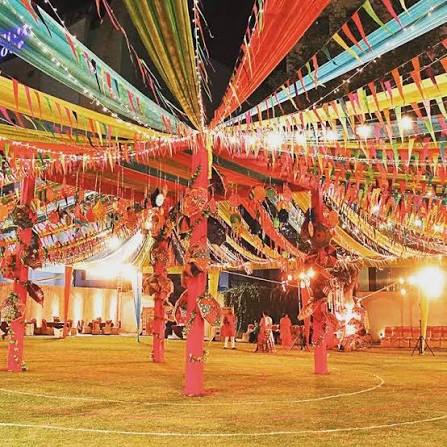 Traditional Colourful Navratri Garba Ground Decoration