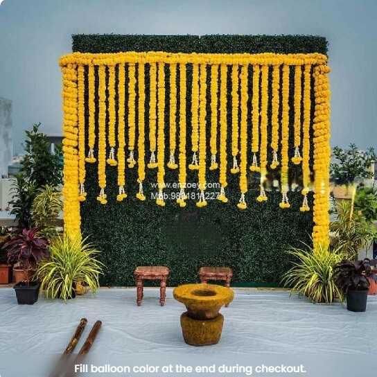 Hanging Flower Haldi Decor