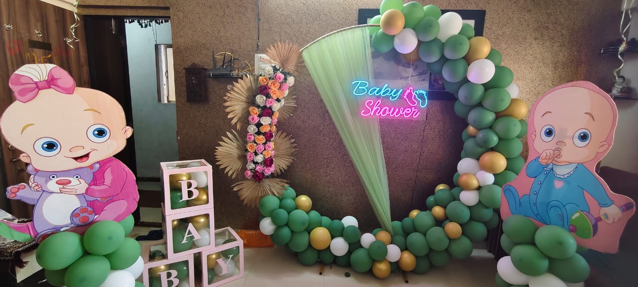 Baby Shower Decor mom to be party decore multi color balloon Godh Bharai Home Decoration image 1