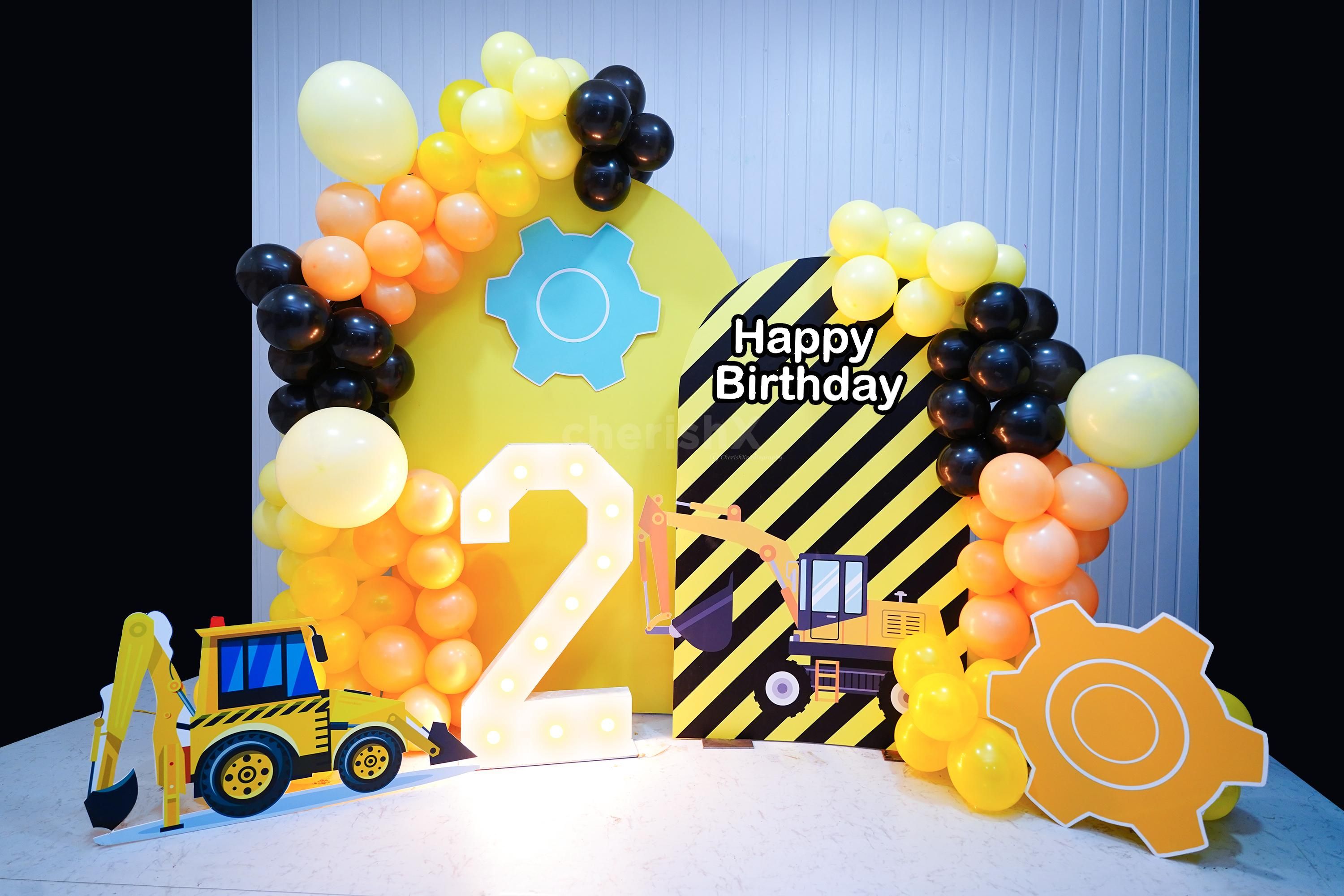 Digger Zone Birthday Stage Setup