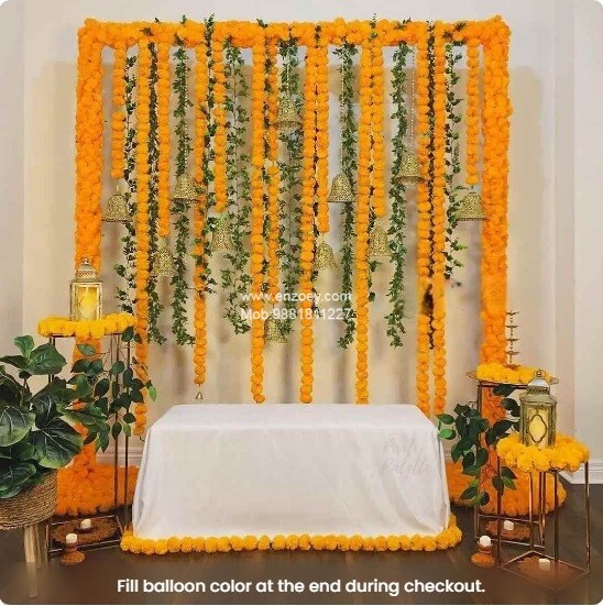 Floral Strings Haldi Decor