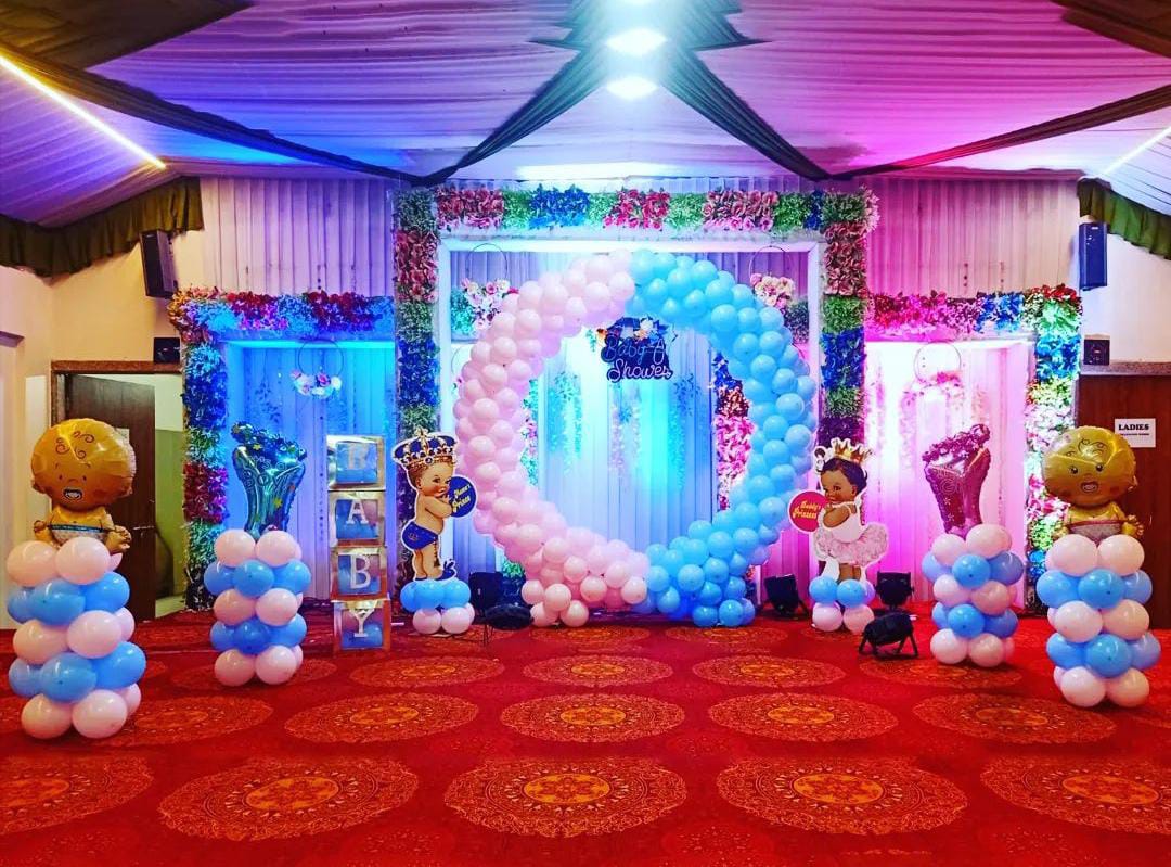 Baby Shower Decor mom to be party decore crome pastle mix color balloon Godh Bharai Home Decoration on satge image 1