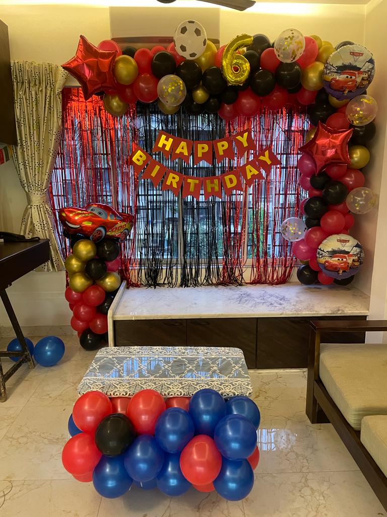Premium Cars-Themed Kids Birthday Balloon Decoration image 4