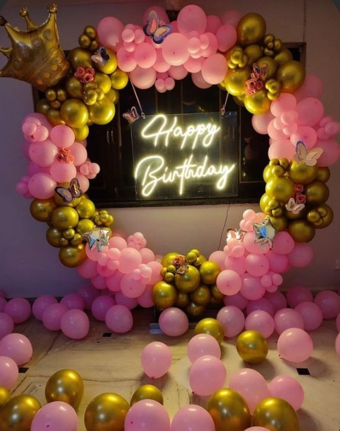 Happy Birthday Party Ring Decoration birthday celebration mix balloon chrome image 8