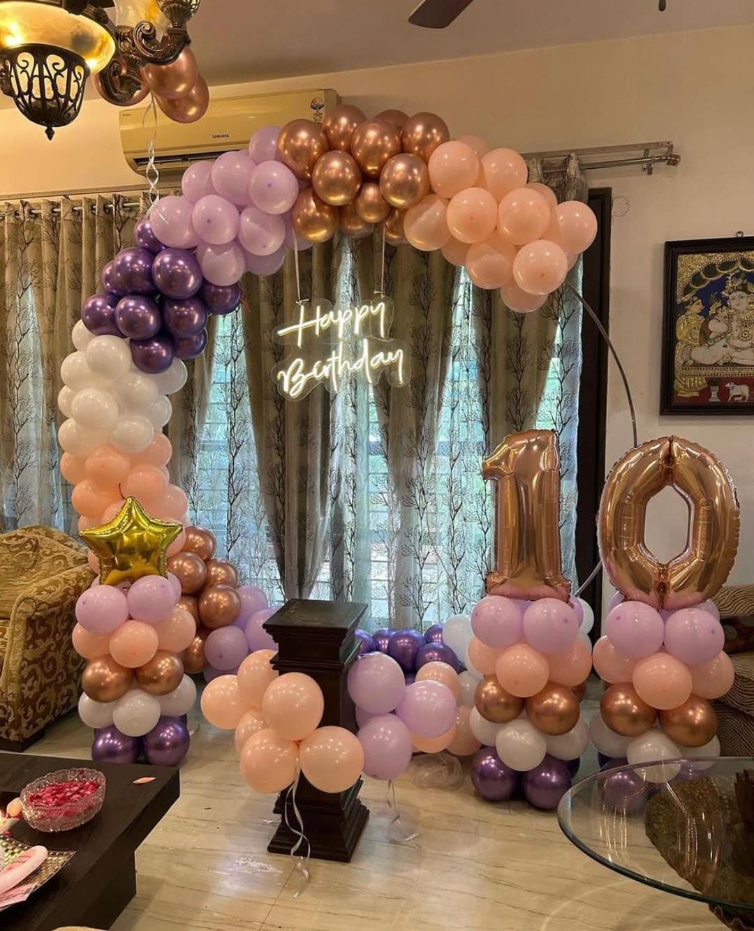 Happy Birthday Party Ring Decoration birthday celebration mix balloon chrome image 4