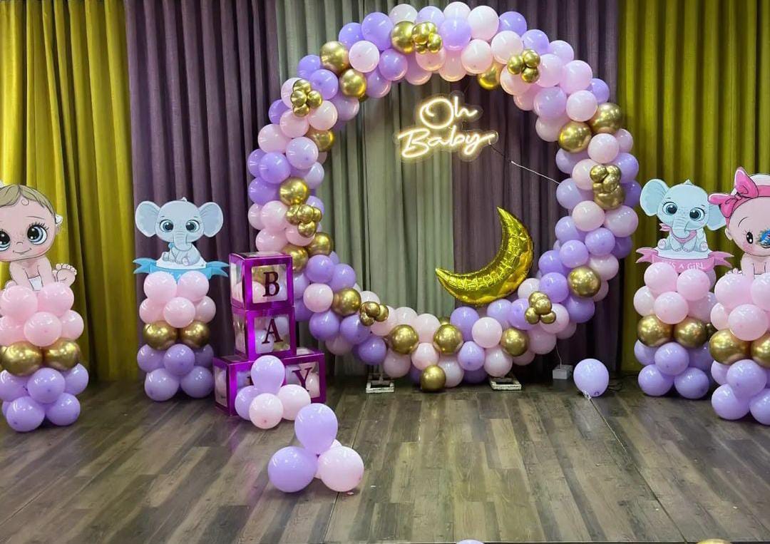 Baby Shower Decor mom to be party decore multi color crome products balloon Godh Bharai Home Decoration