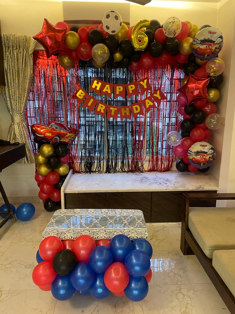 Premium Cars-Themed Kids Birthday Balloon Decoration image 3