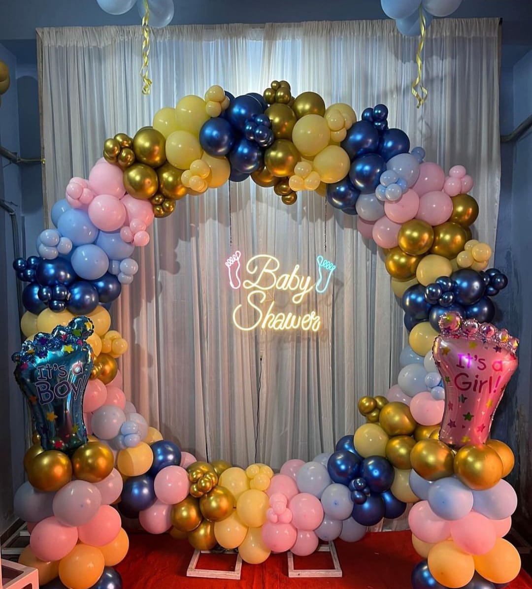 Baby Shower Decor mom to be party decore multi color balloon Godh Bharai Home Decoration image 6