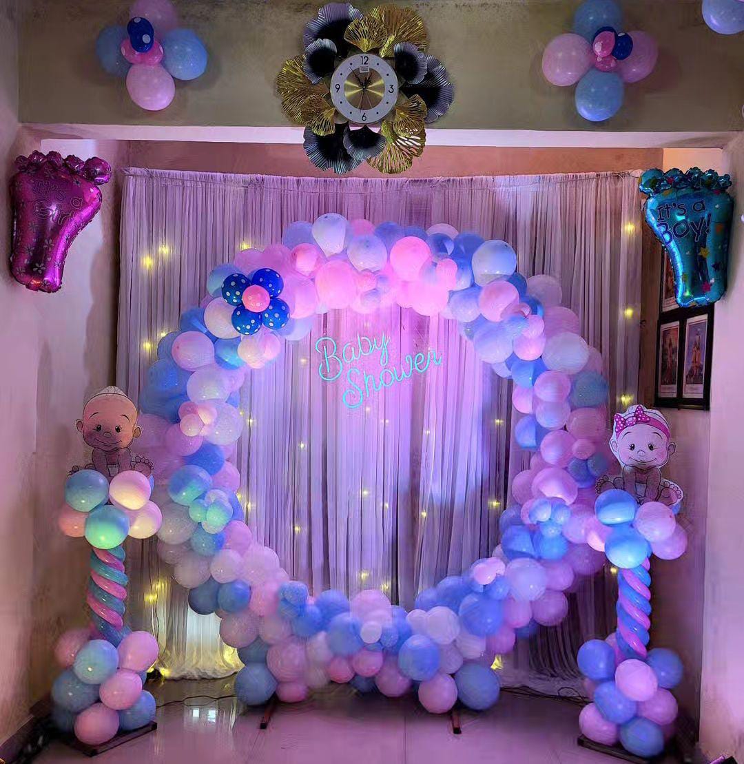 Baby Shower Decor mom to be party decore pastel multi color balloon Godh Bharai Home Decoration