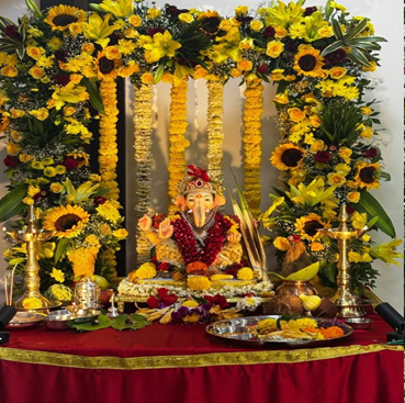 Royal Yellow Floral Ganpati