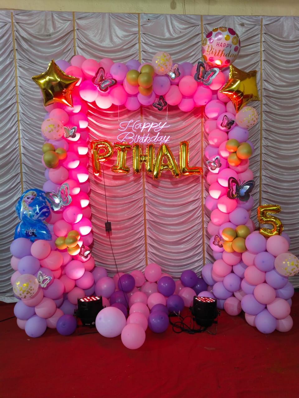 Pastel Frozen & Butterfly Theme Birthday Setup